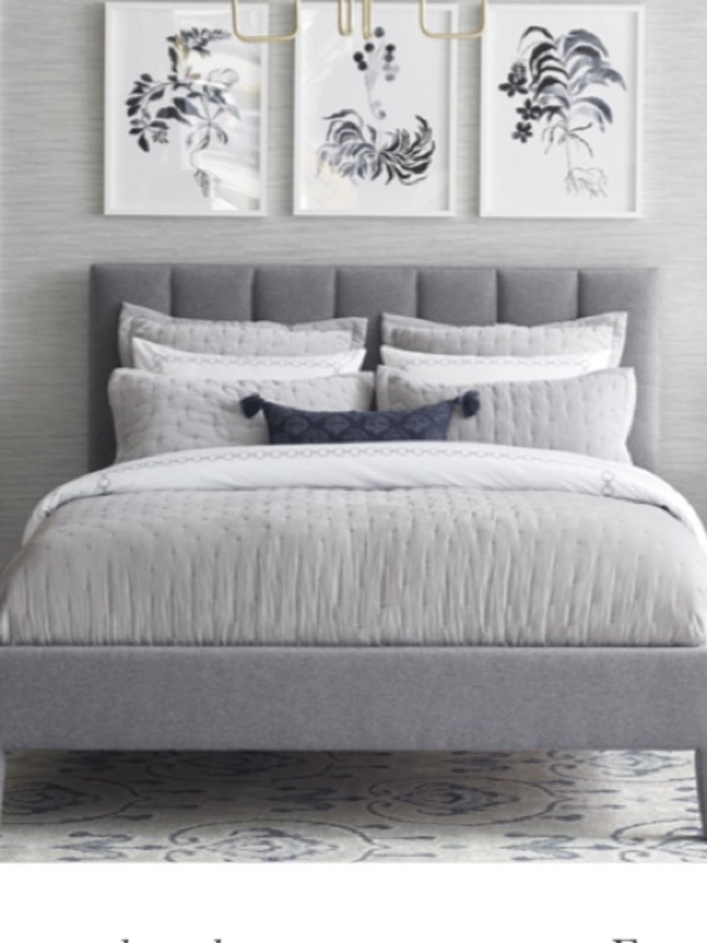 Serena & Lily Sutter velvet gray euro sham, 26x26